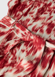 Blurred Floral Tie Jumpsuit