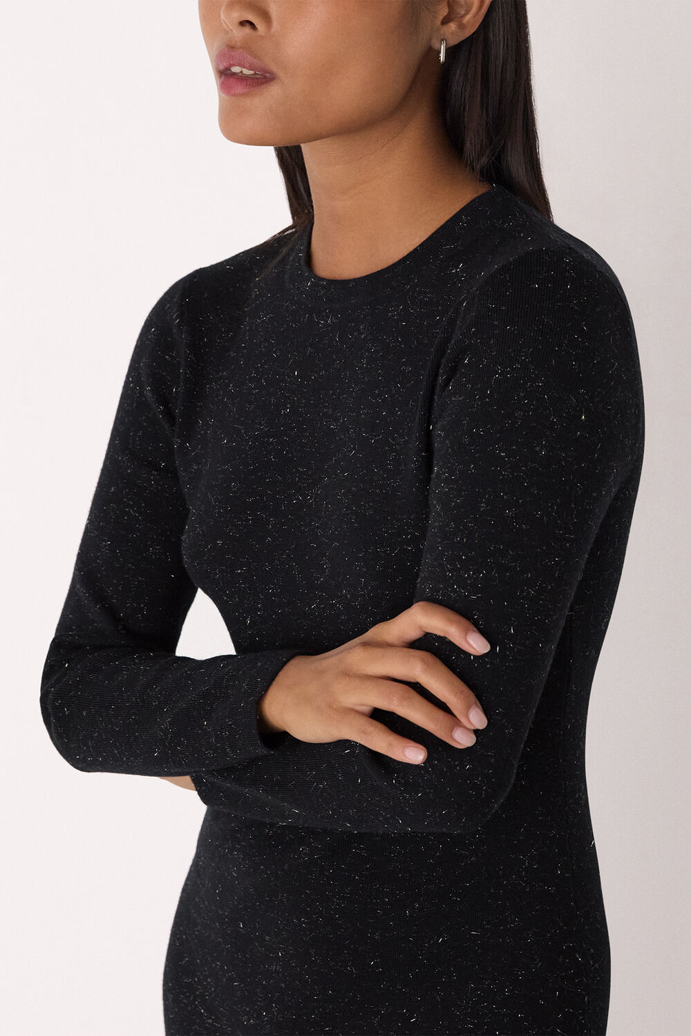 Black Petite Annie Sparkle Knit Dress