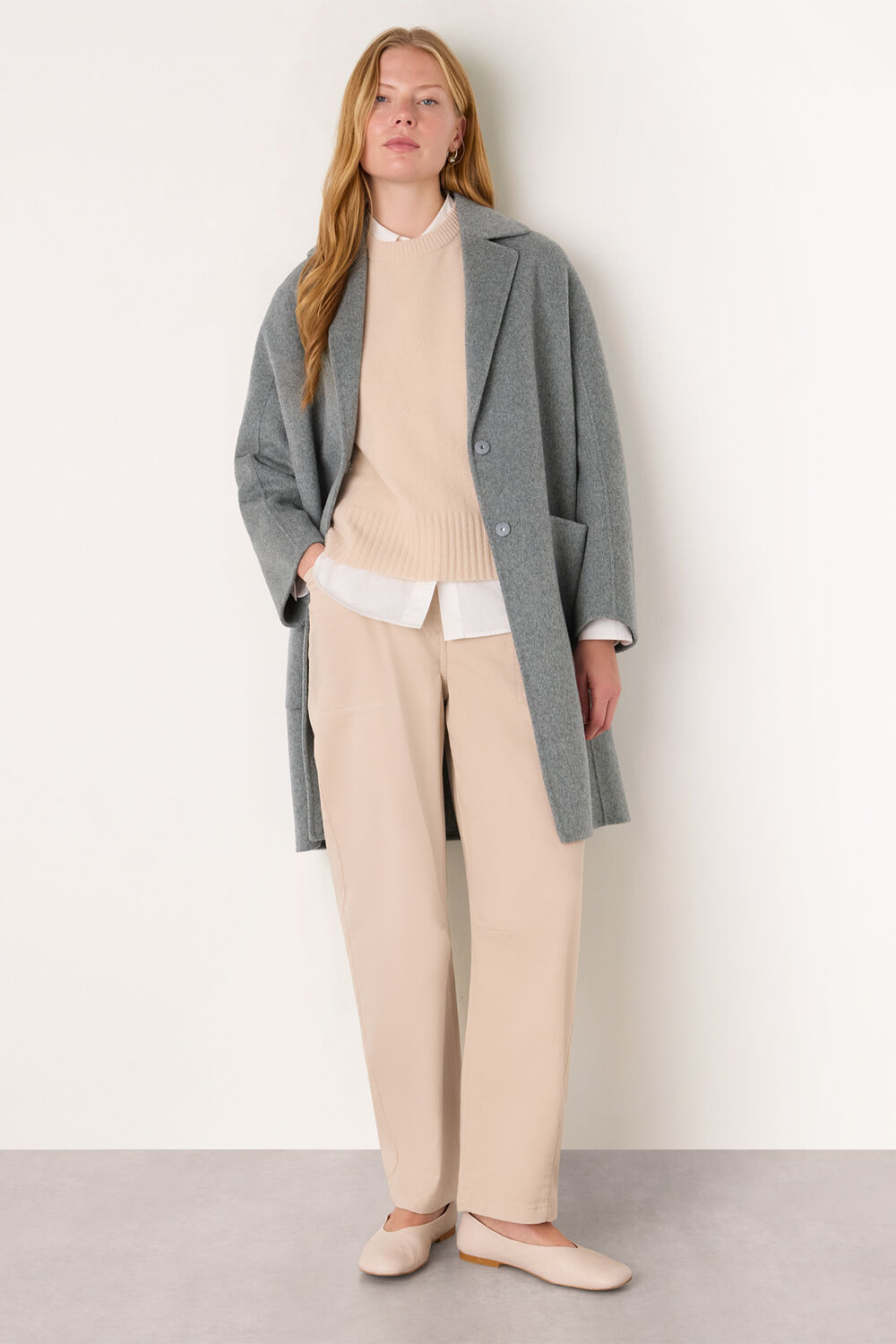 Grey Cassie Double Face Pocket Coat
