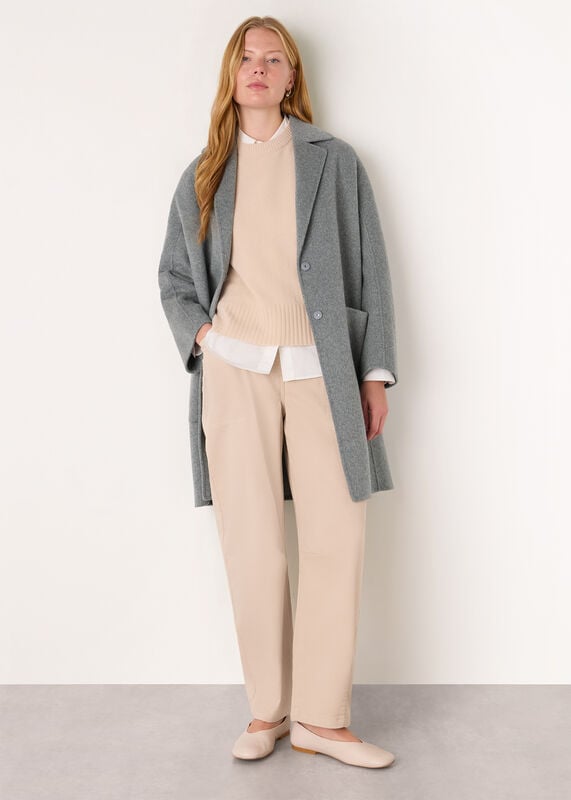 Grey Cassie Double Face Pocket Coat