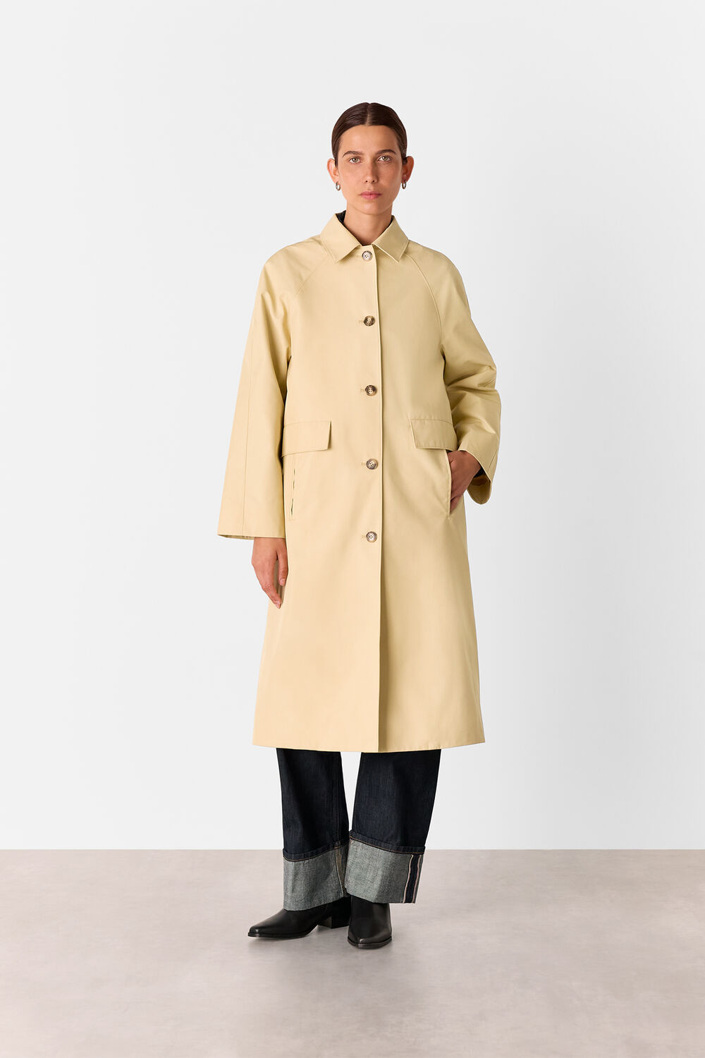 Car Coat With Pocket Detail