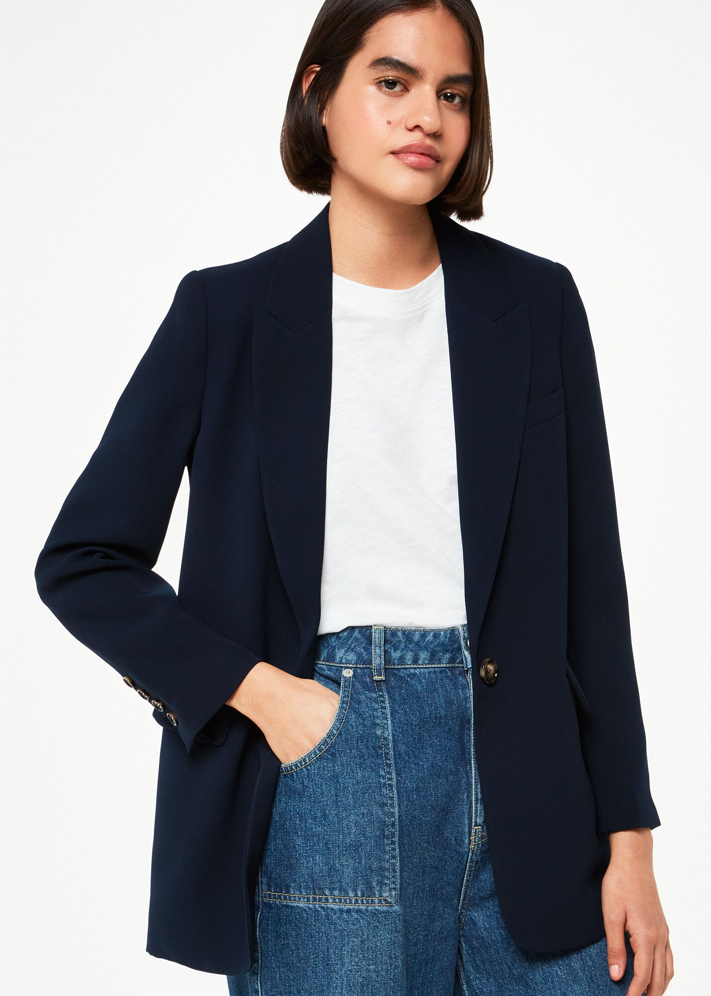 Whistles navy blazer on sale