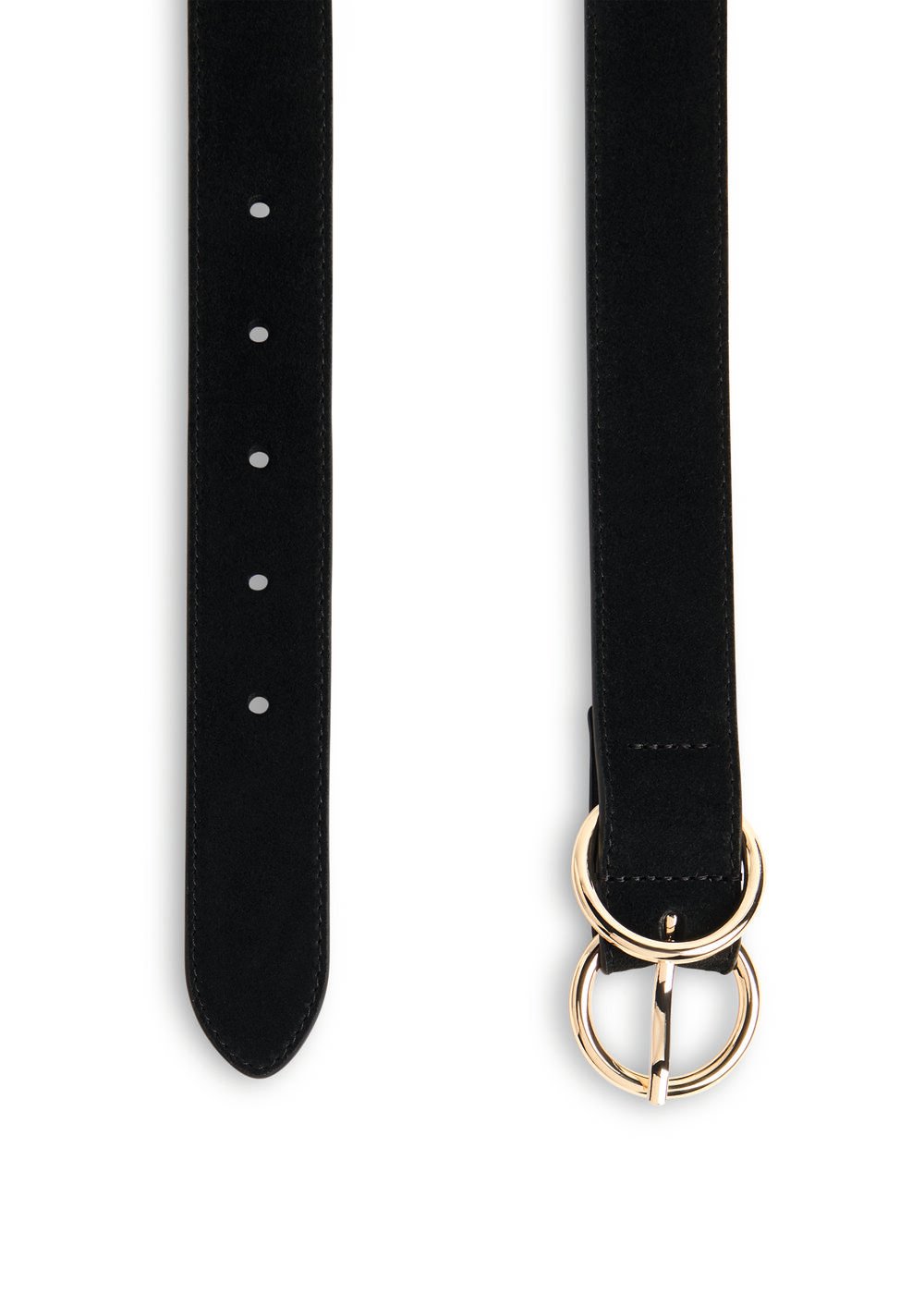 Suede Double Ring Buckle Belt