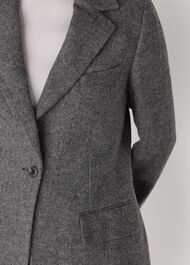 Petite Herringbone Wool Blend Blazer