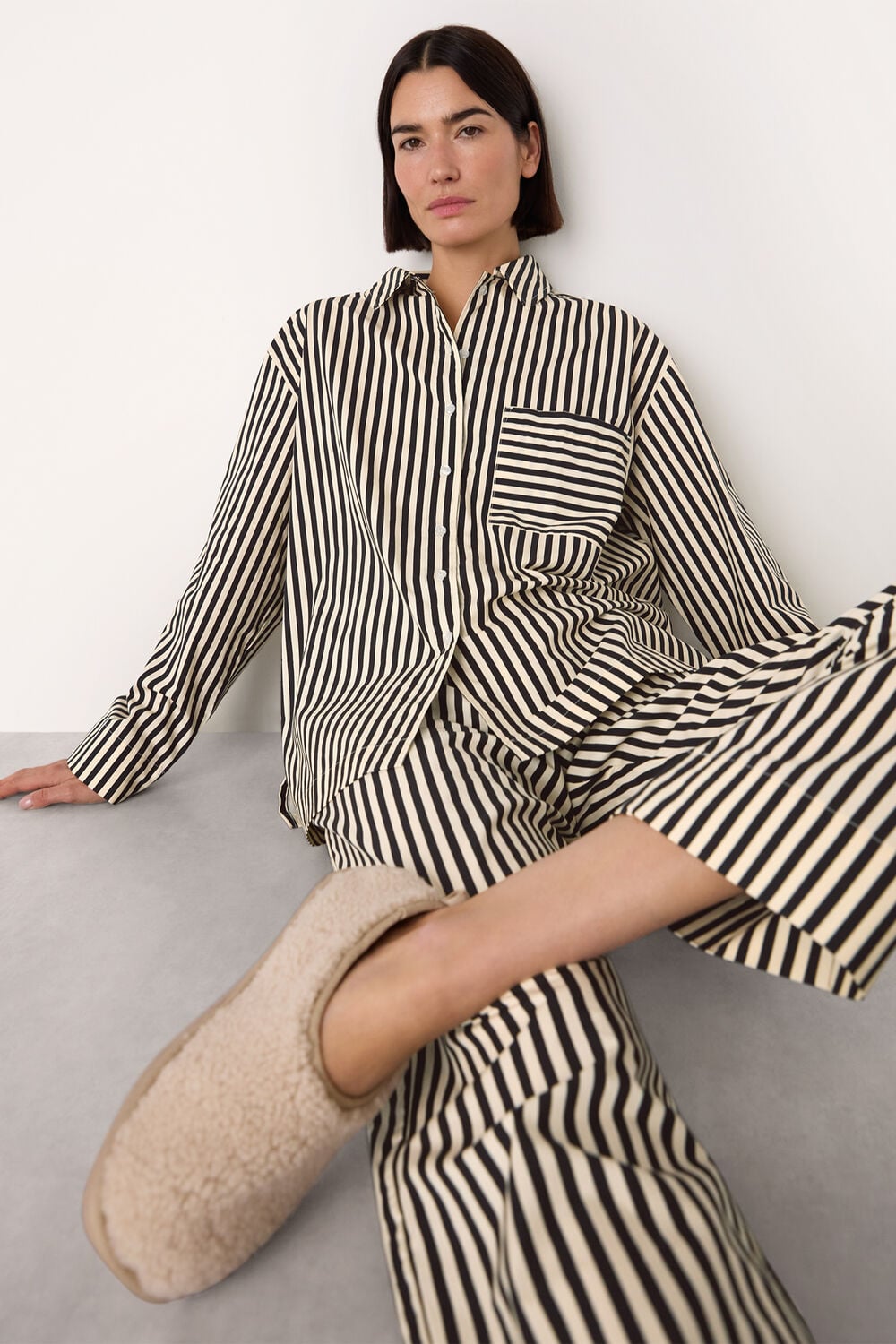 Cotton Stripe Pyjama Shirt