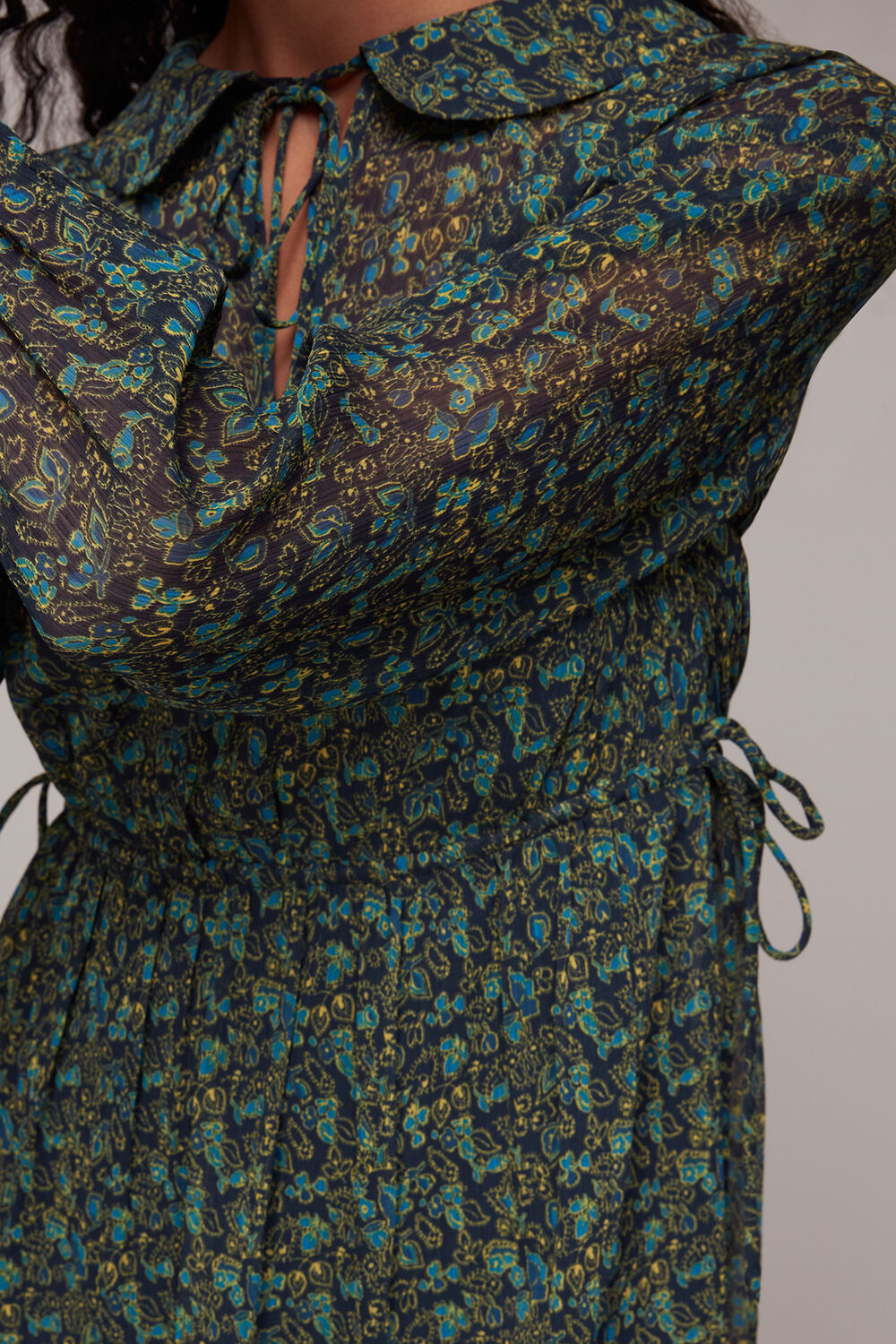 Stitch Floral Print Midi Dress
