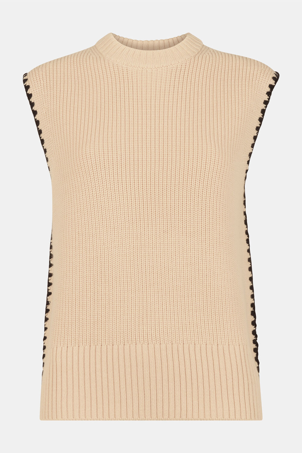 Blanket Stitch Wool Mix Tank