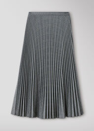 Check Pleated Midi Skirt