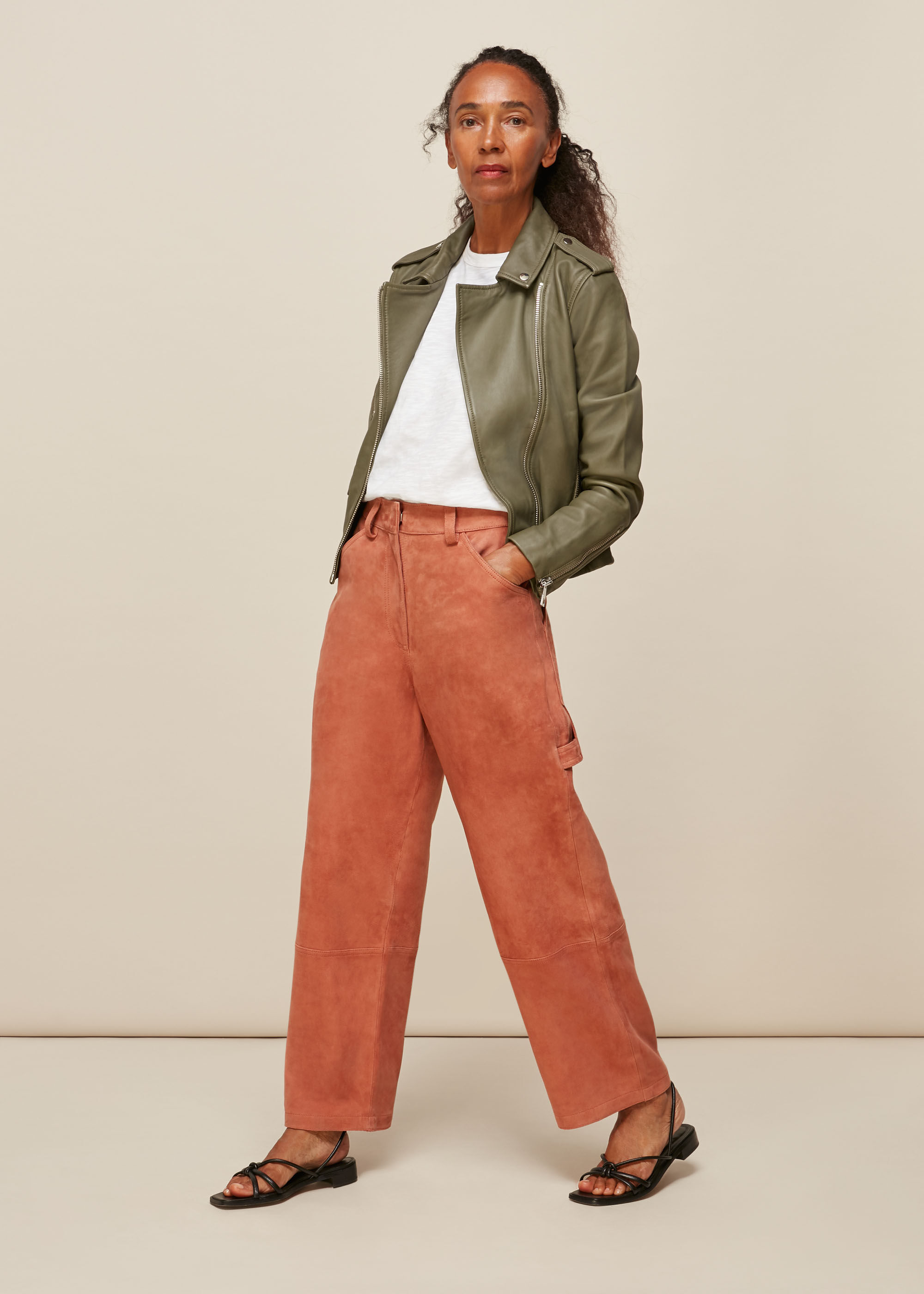 suede leather trousers