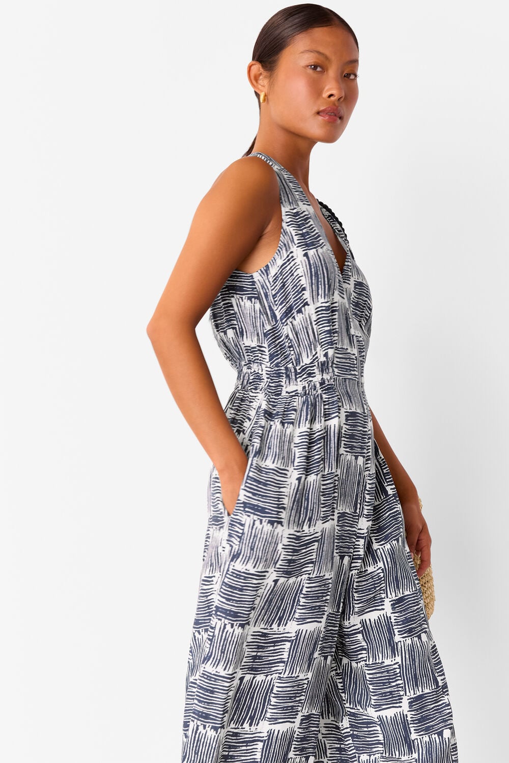 Petite Hatch Squares Jumpsuit
