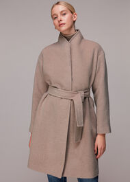 Clara Funnel Neck Wool Coat
