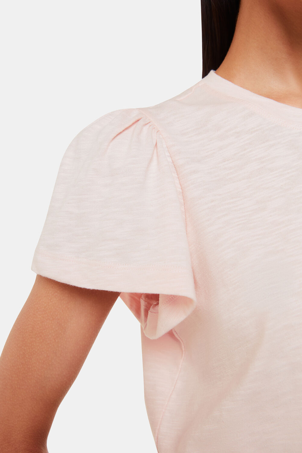 Cotton Frill Sleeve T-Shirt