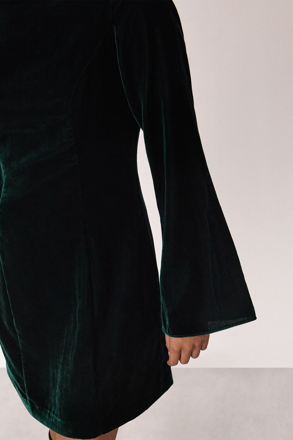 Petite Velvet Flare Sleeve Dress
