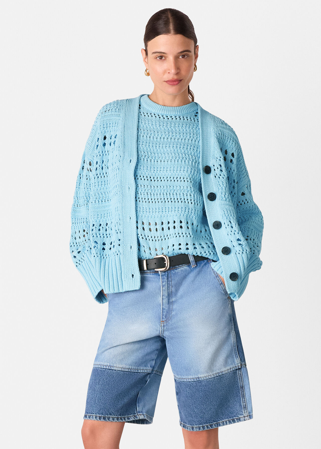 Cotton Pointelle Cardigan