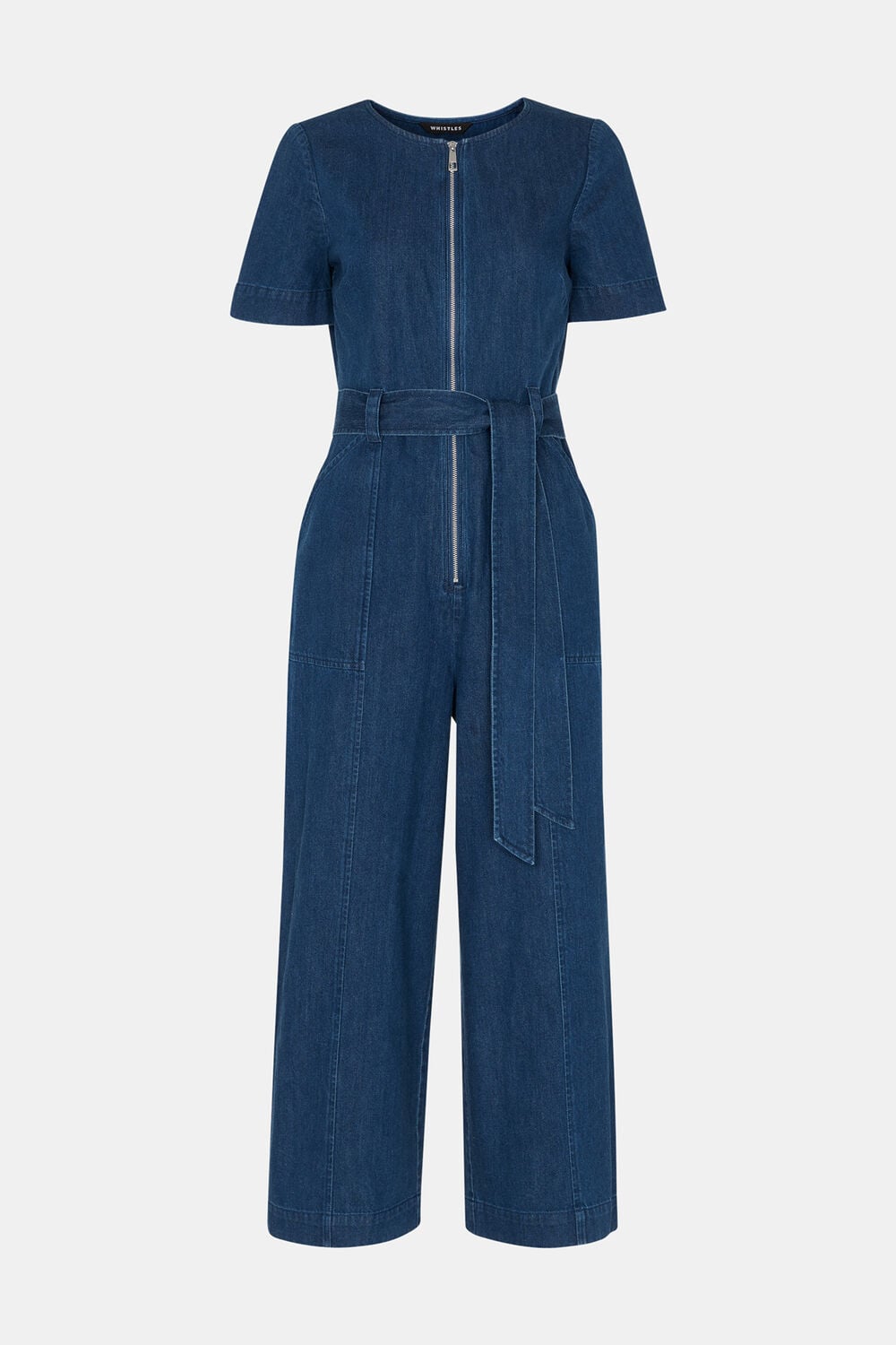 Short Sleeve Denim Jumpsuit