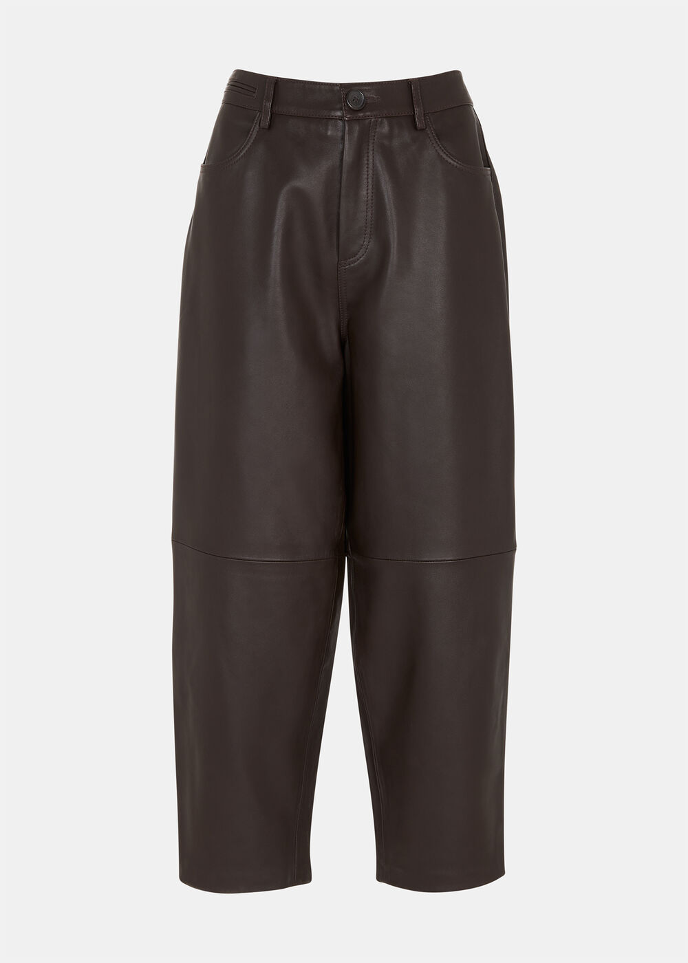 Leather Barrel Leg Trouser
