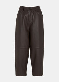 Leather Barrel Leg Trouser
