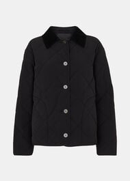 Short Quilted Cord Collar Coat