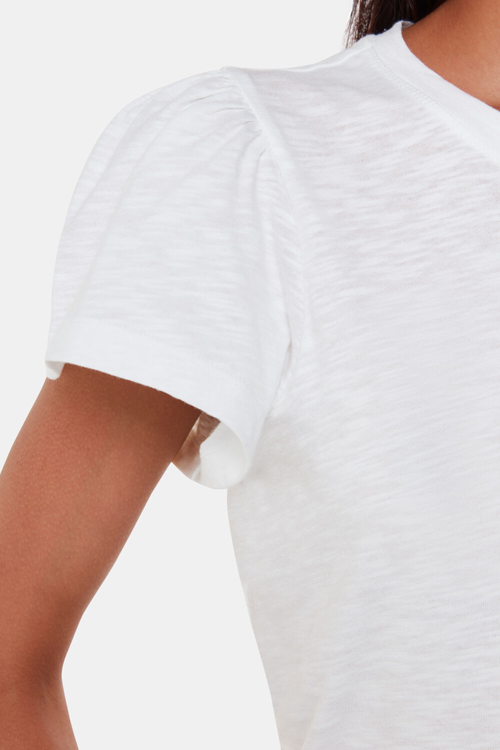 Cotton Frill Sleeve T Shirt