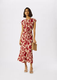 Petite Blurred Floral Crepe Dress