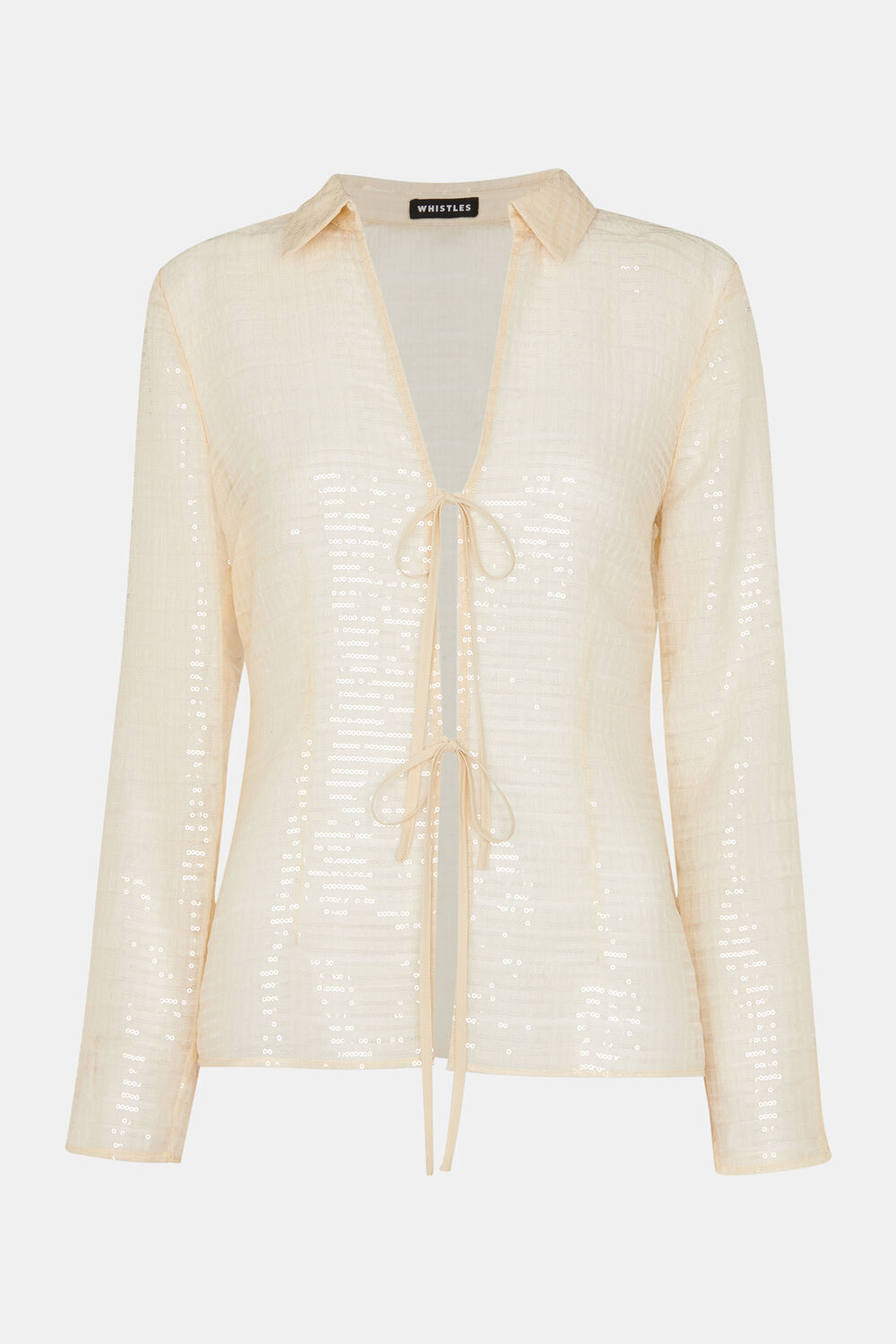 Sequin Tie Front Top