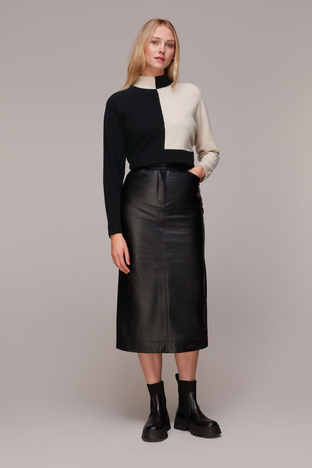 Black Checkerboard Wool Jumper