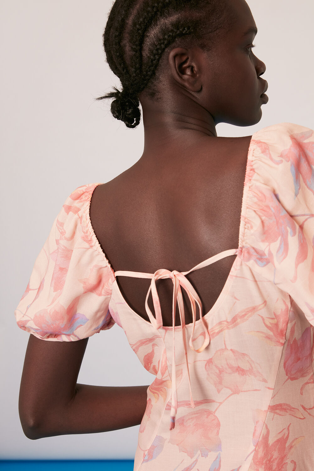 Seam Detail Floral Print Dress