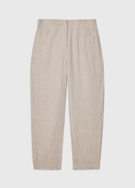 Petite Linen Barrel Leg Trouser