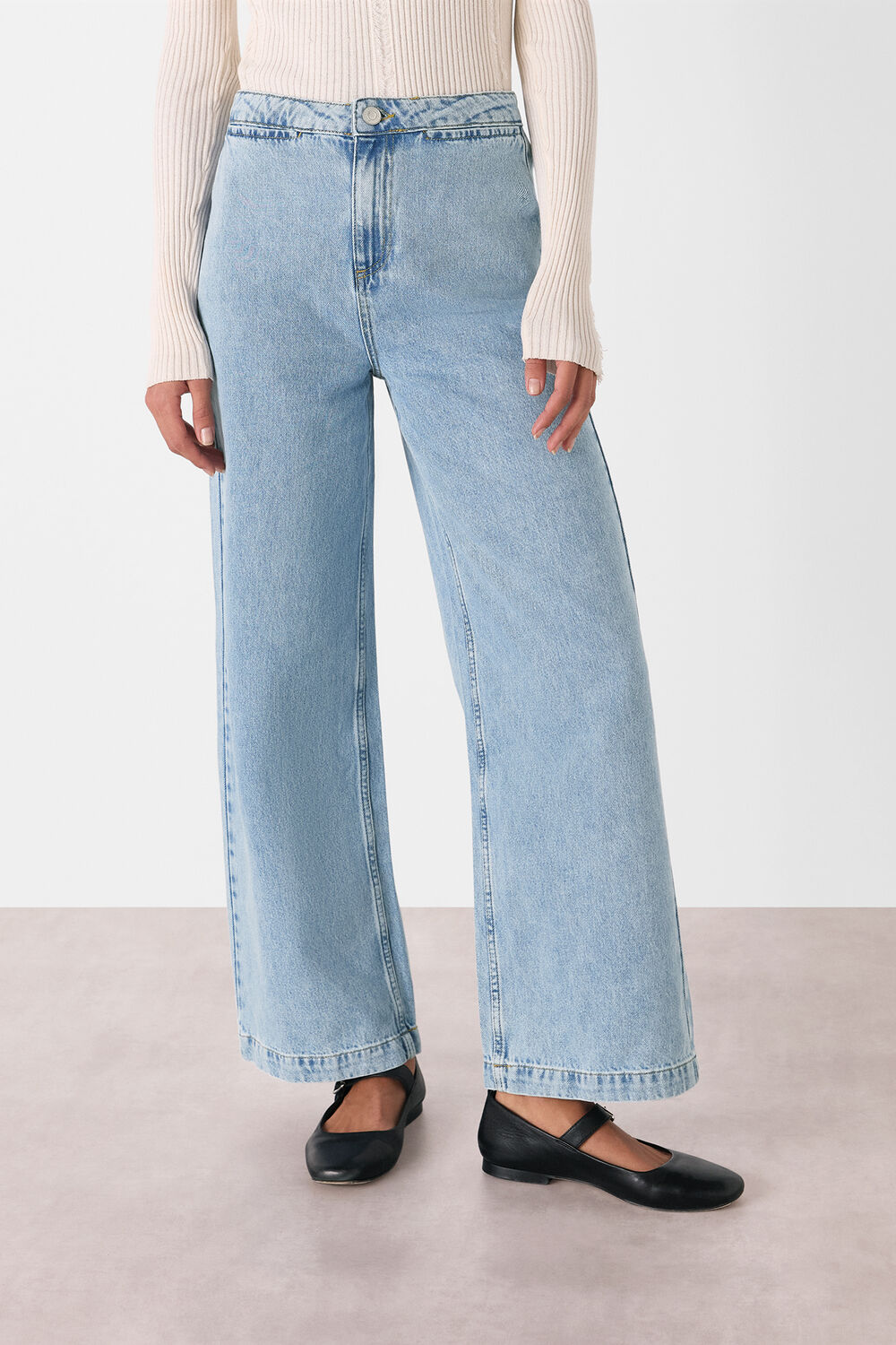 Light Wash Authentic Ankle Wide Leg Jean