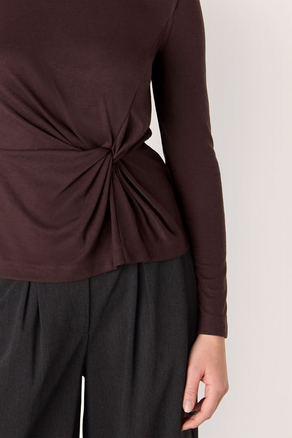 Roll Neck Twist Front Top