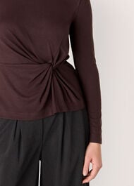 Roll Neck Twist Front Top