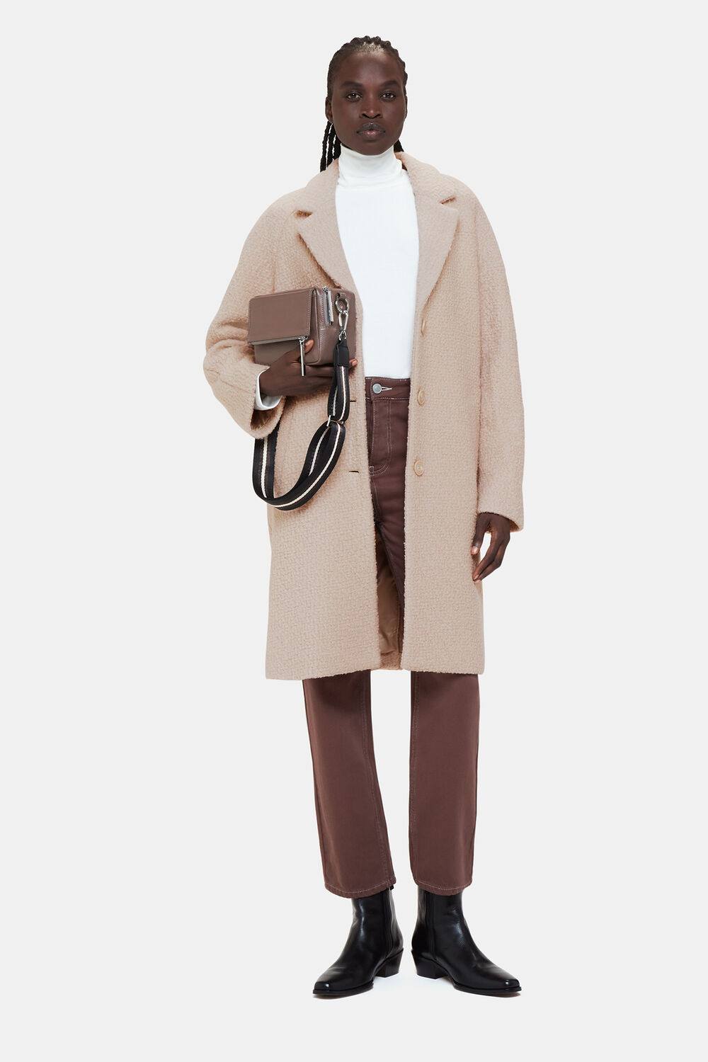 Oatmeal Anita Wool Boucle Coat