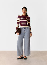 Multi Stripe Crew Neck Knit