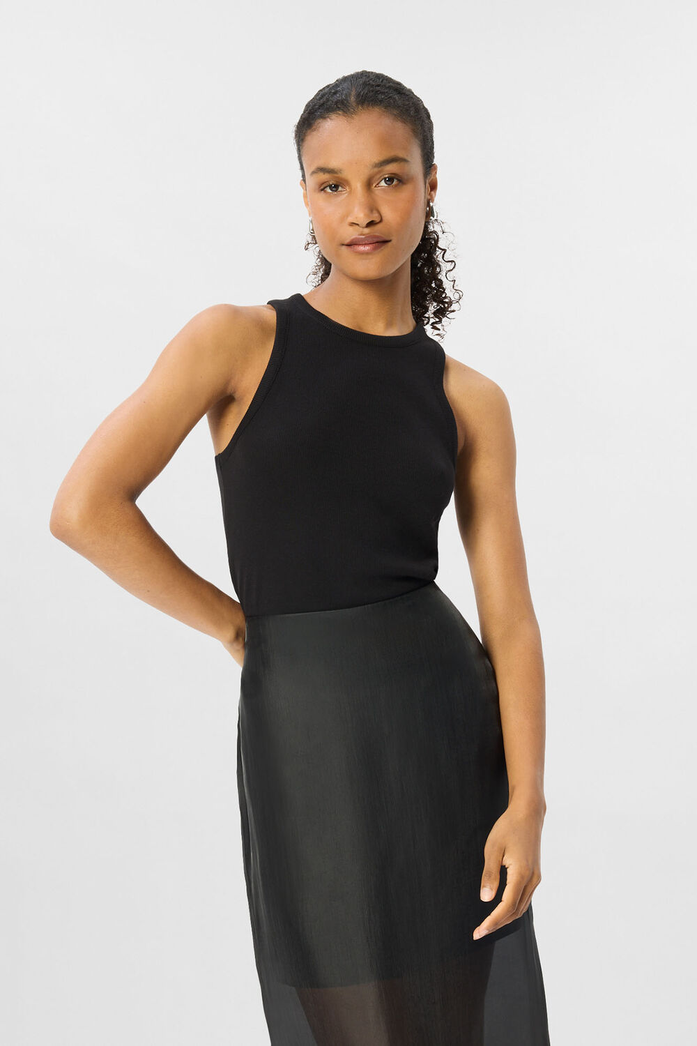 Black Classic Ribbed Vest