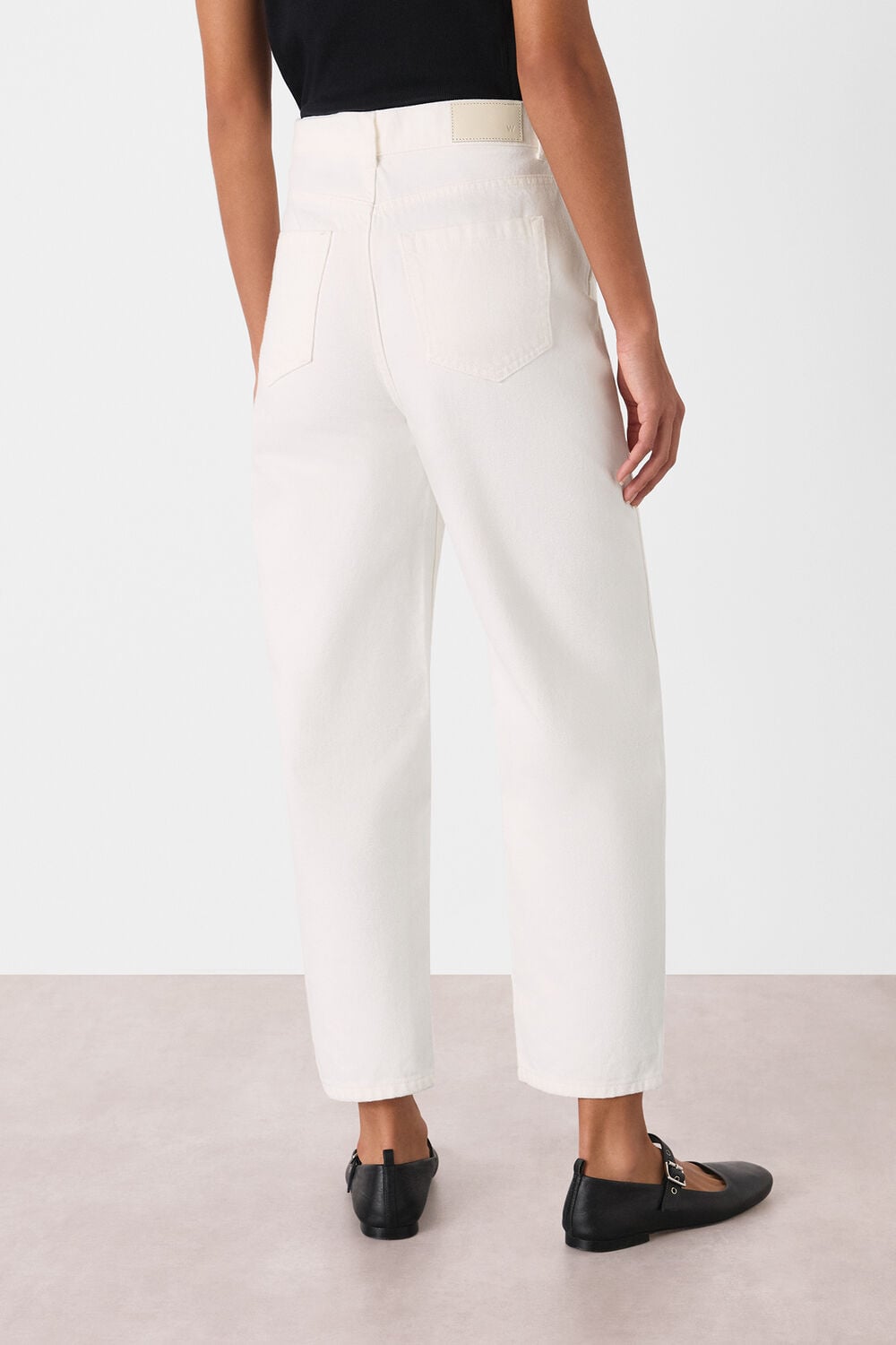 White Authentic Barrel Leg Jean