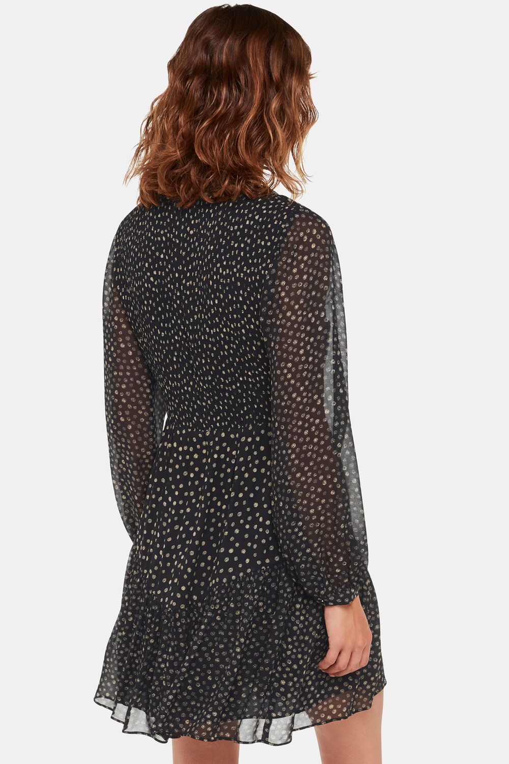 Black Speckled Polka Dot Dress