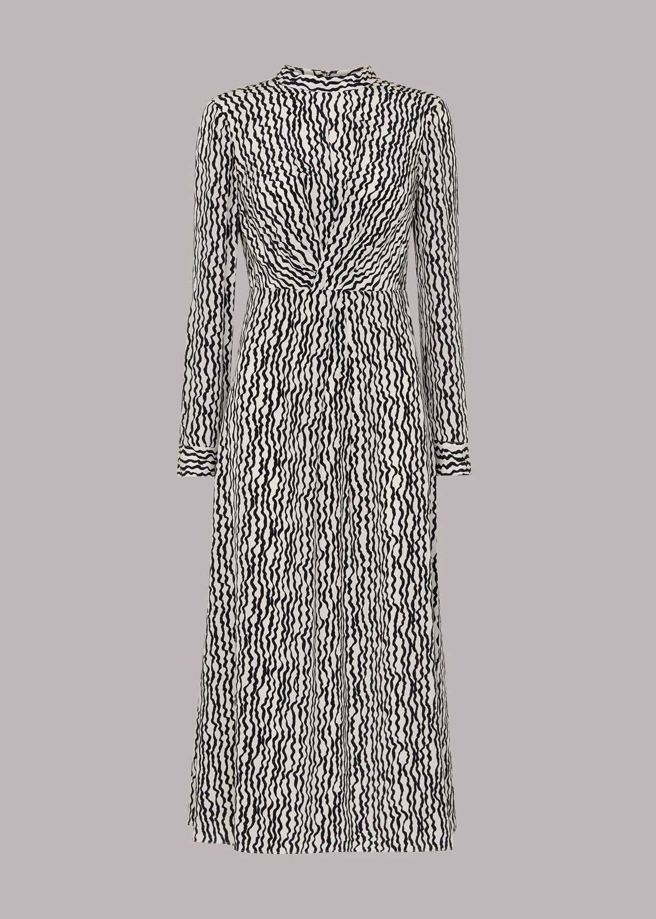 Wiggle Print Silk Midi Dress
