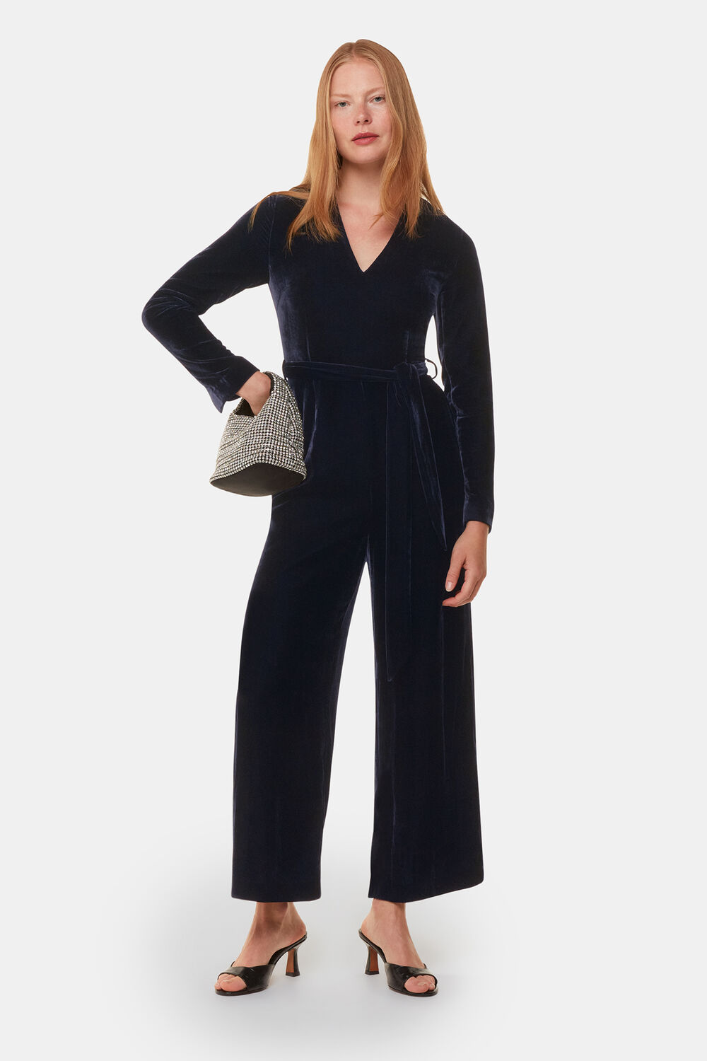 Navy Elora Velvet Jumpsuit