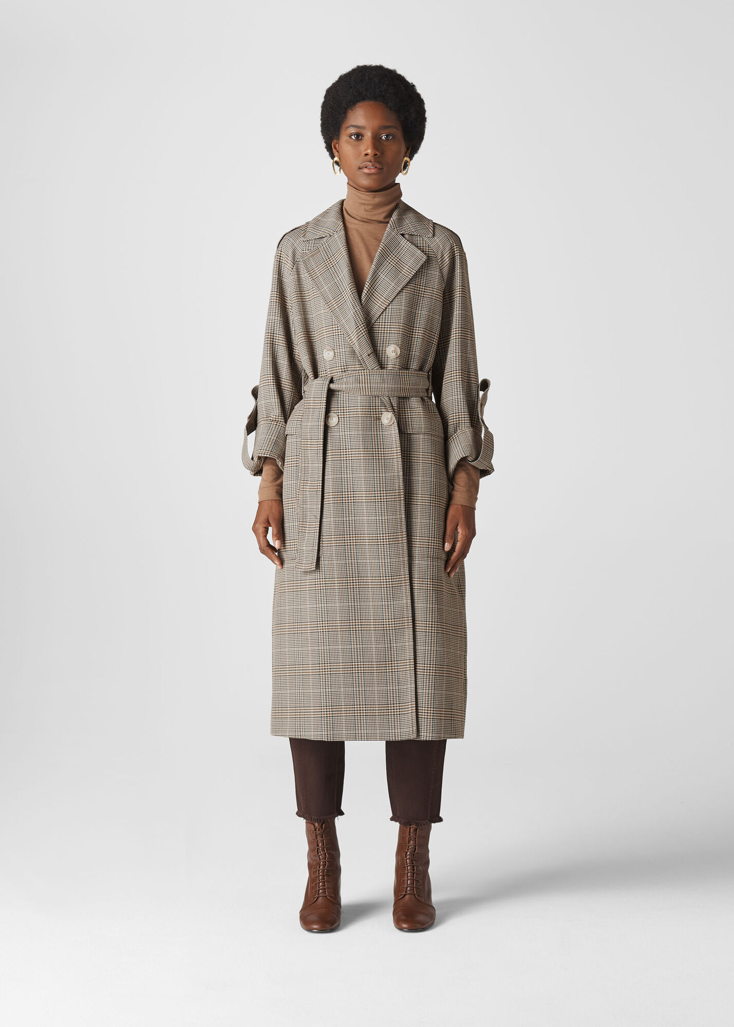 Multicolour Check Trench Coat WHISTLES