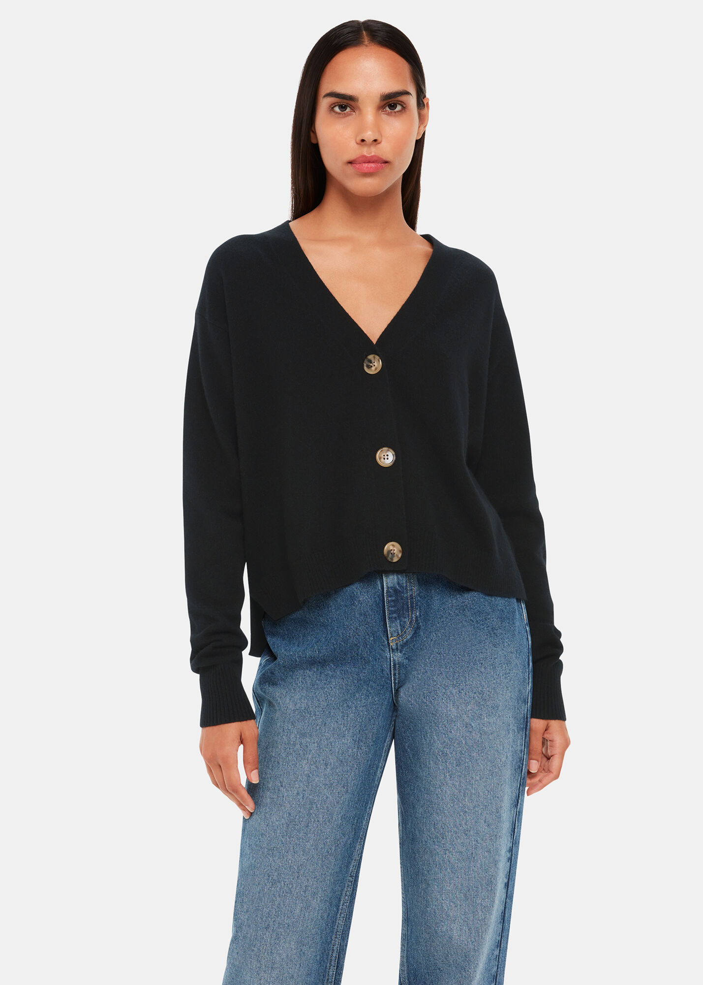 Black Cashmere Cardigan | WHISTLES |