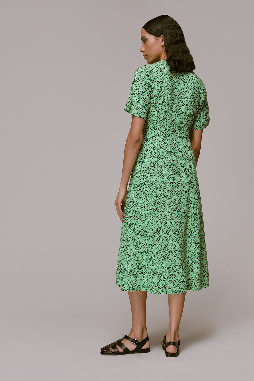 Ink Leopard Print Midi Dress