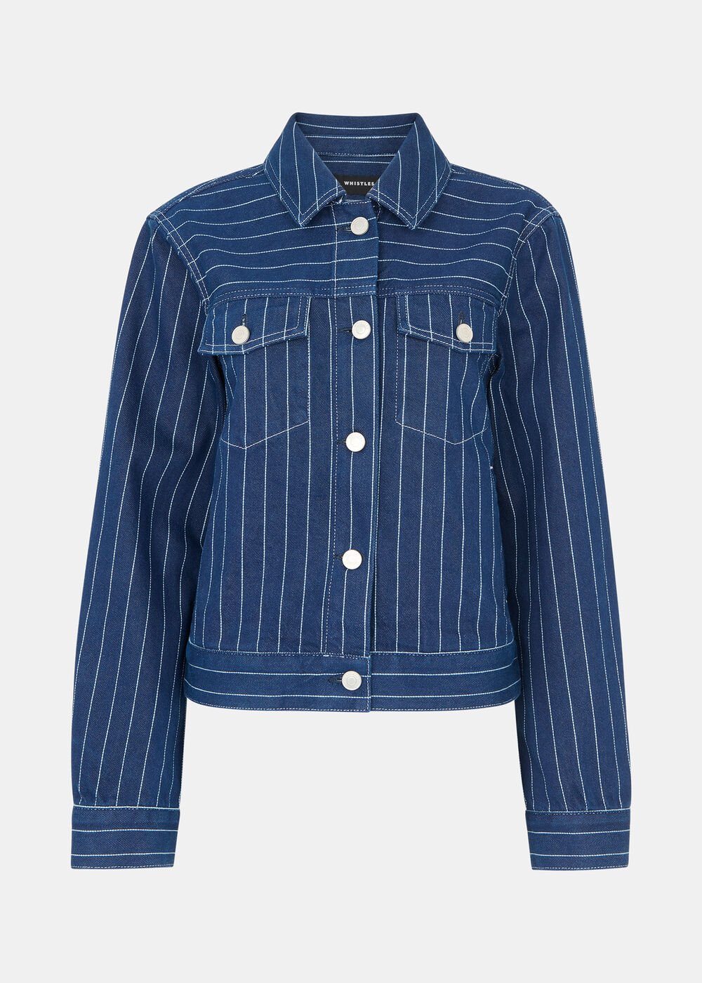 Pinstripe Denim Jacket