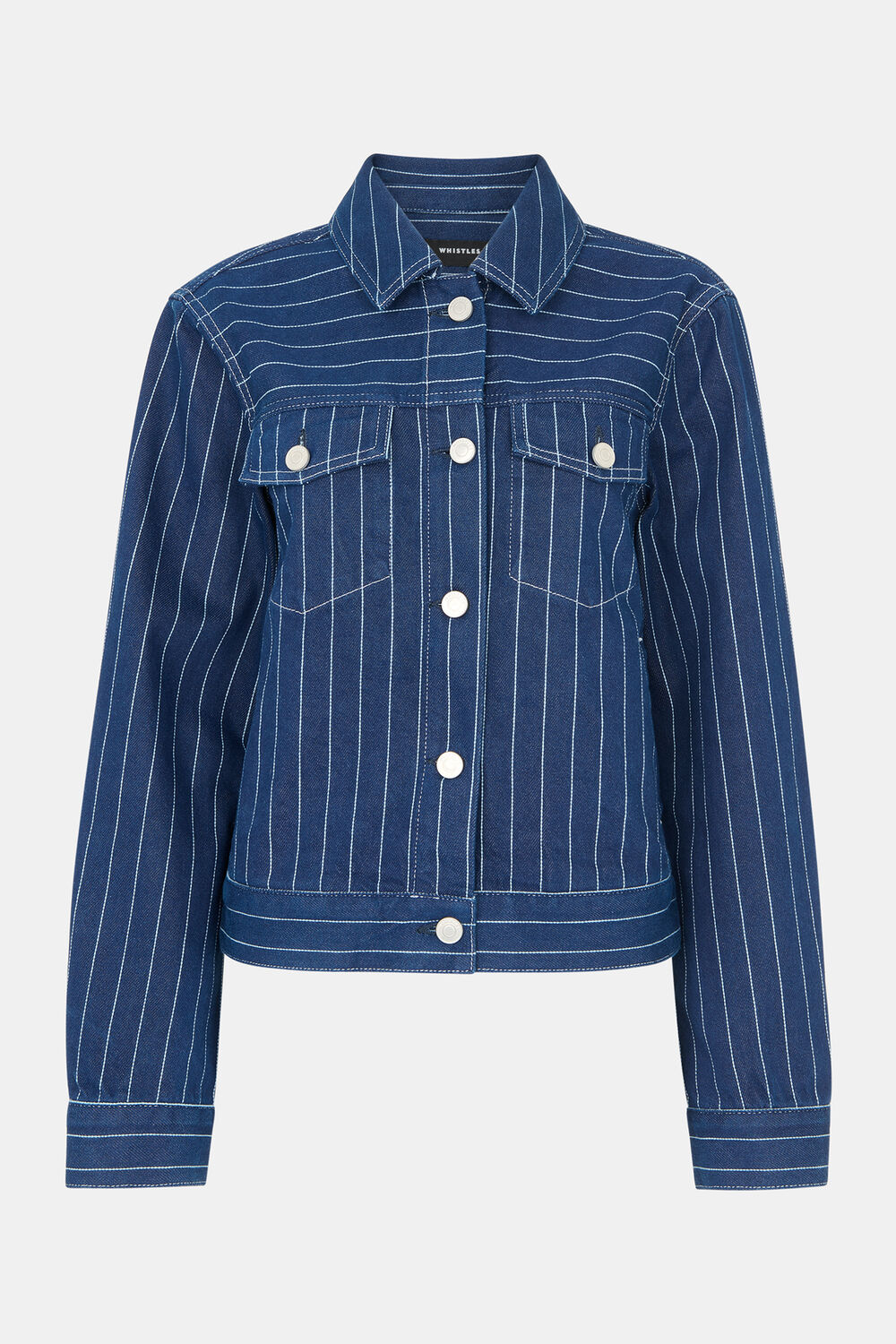 Pinstripe Denim Jacket