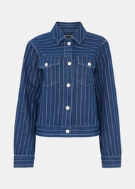 Pinstripe Denim Jacket