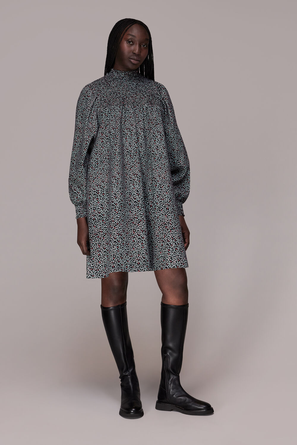 Multicolour Micro Bud Pintuck Dress