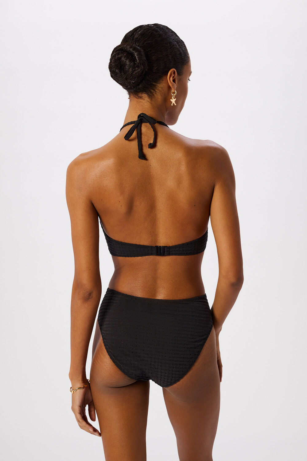 Textured Gingham Bikini Bottom