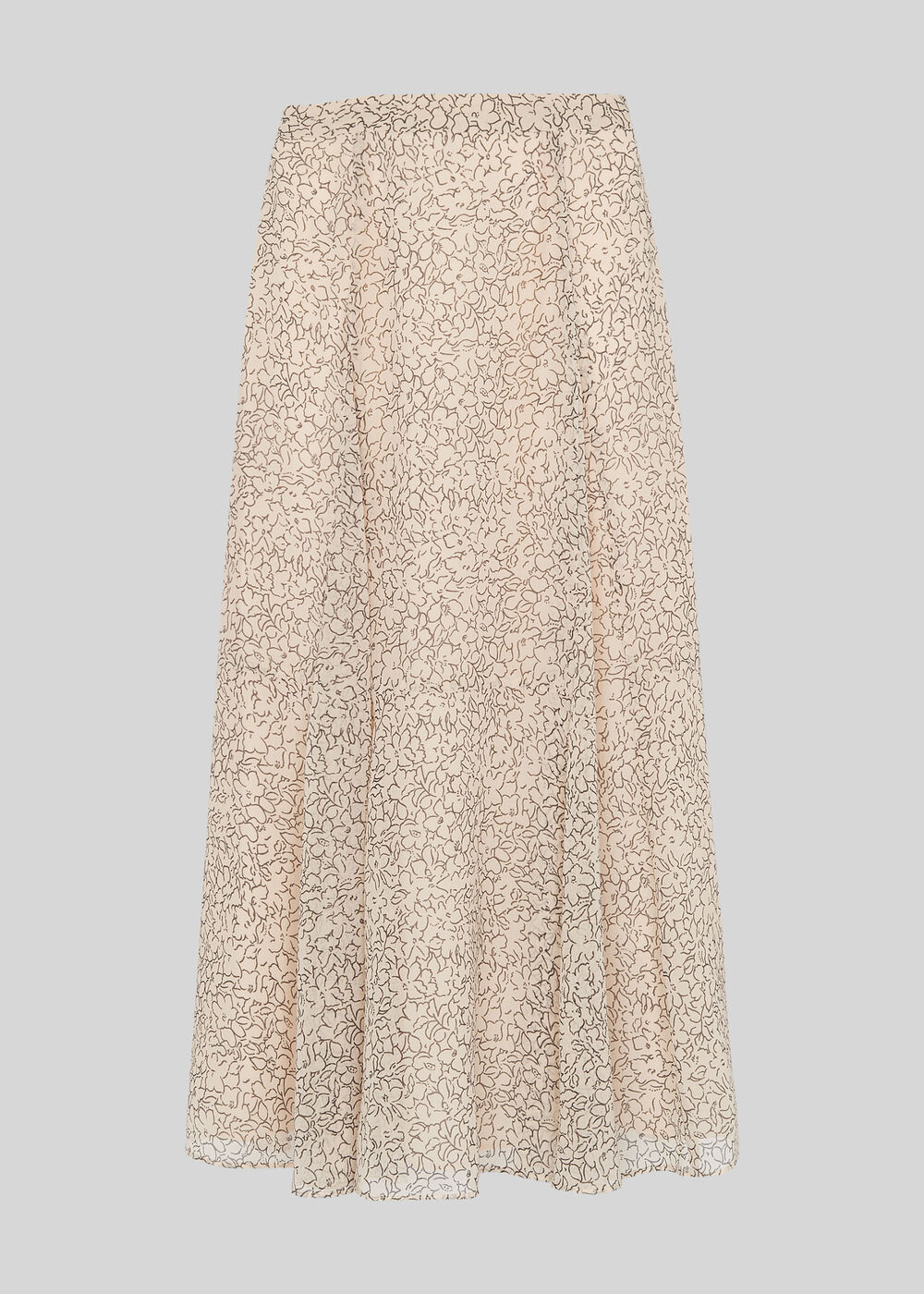 Sketched Floral Skirt White/Multi