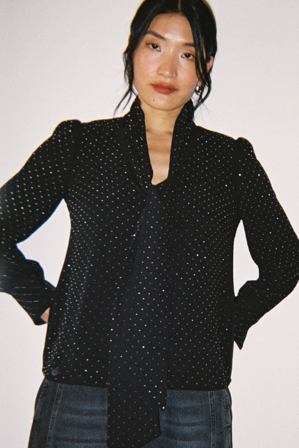 Sparkle Hot Fix Scarf Top