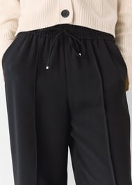 Drawstring Waist Crepe Trouser