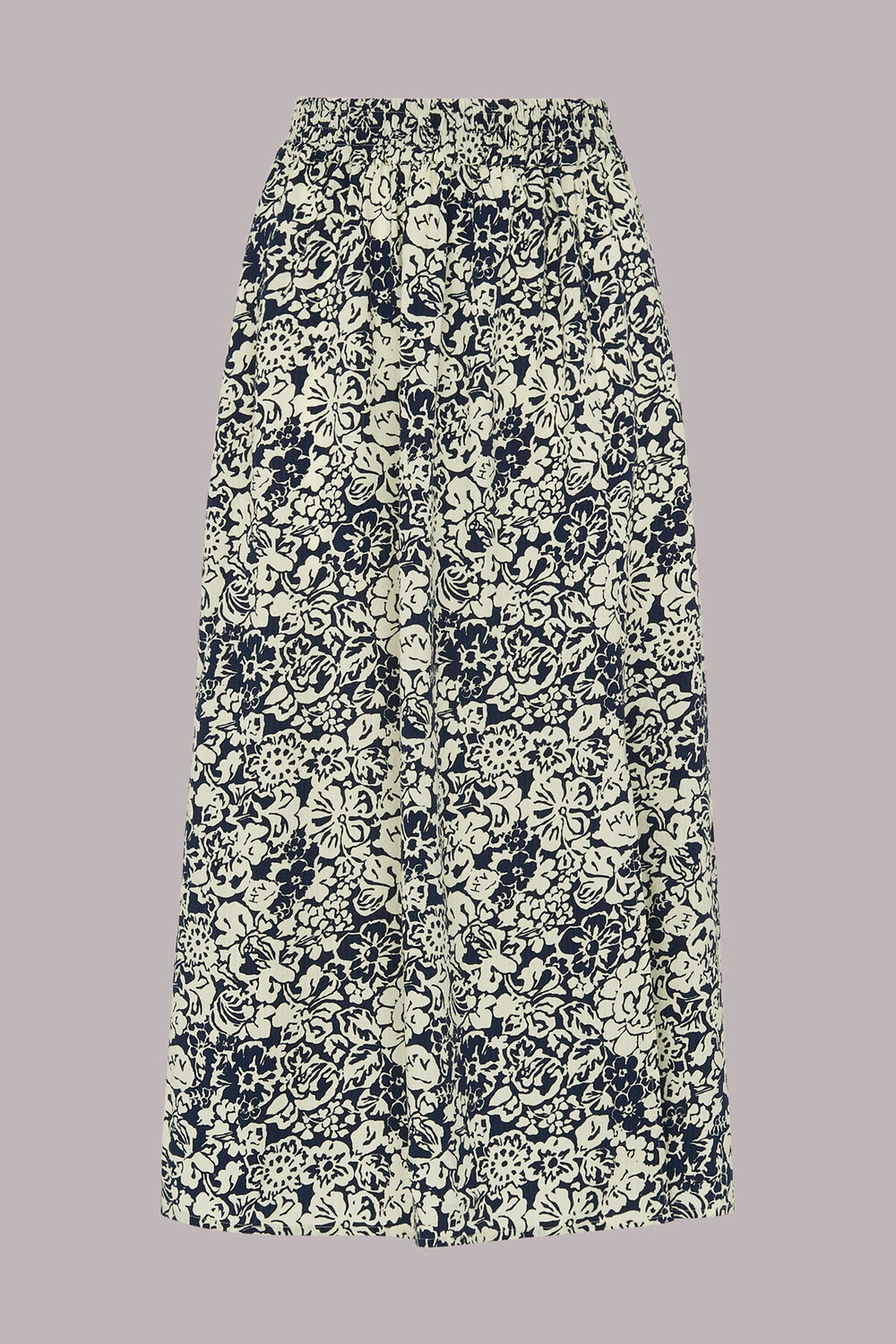 Graphic Floral Pull On Skirt